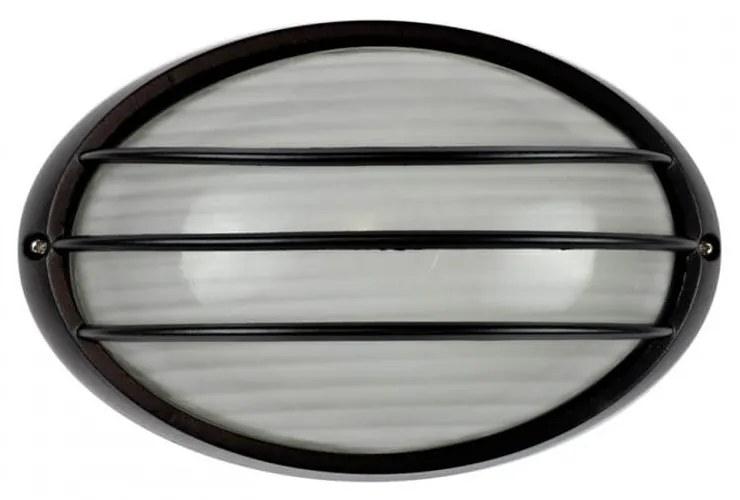 Plafoniera E27 IP54, Nera, 214x142mm con Griglia Colore Nero