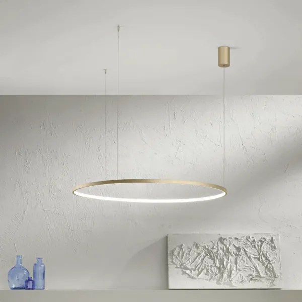 Lampada a sospensione a Led SOEL D100 cm in metallo verniciato ORO