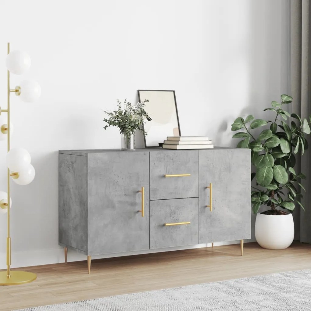 Credenza grigio cemento 100x36x60 cm in legno multistrato