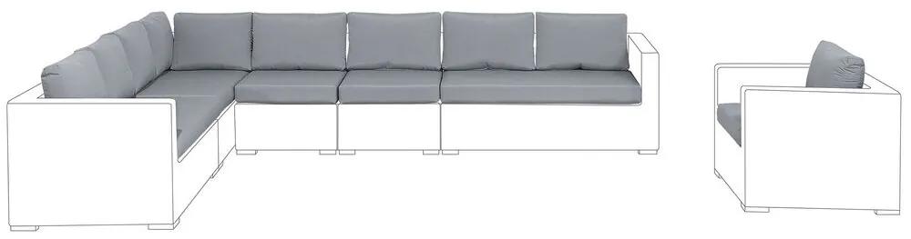 Set di fodere color grigio per cuscini del divano XXL Beliani