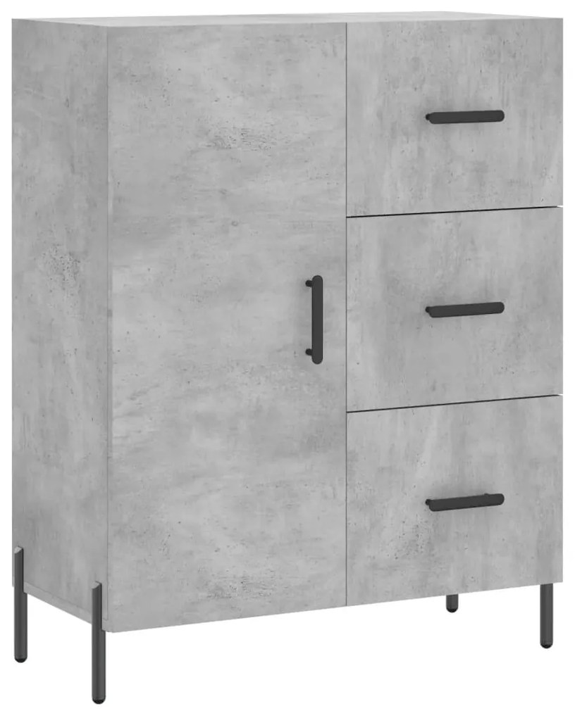 Credenza grigio cemento 69,5x34x90 cm in legno multistrato