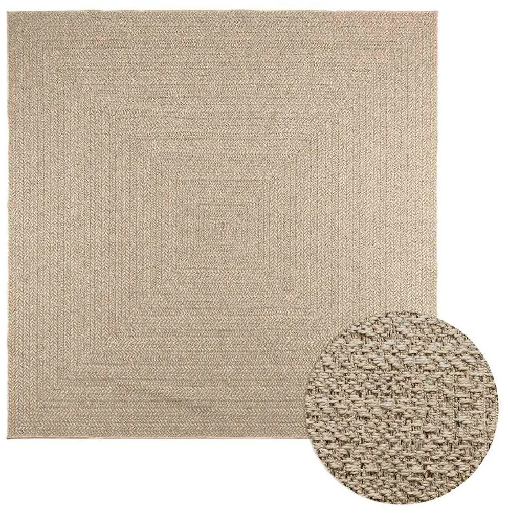 Tappeto Zızur Beige 240x240 Cm Aspetto Iuta Interni Ed Esterni /