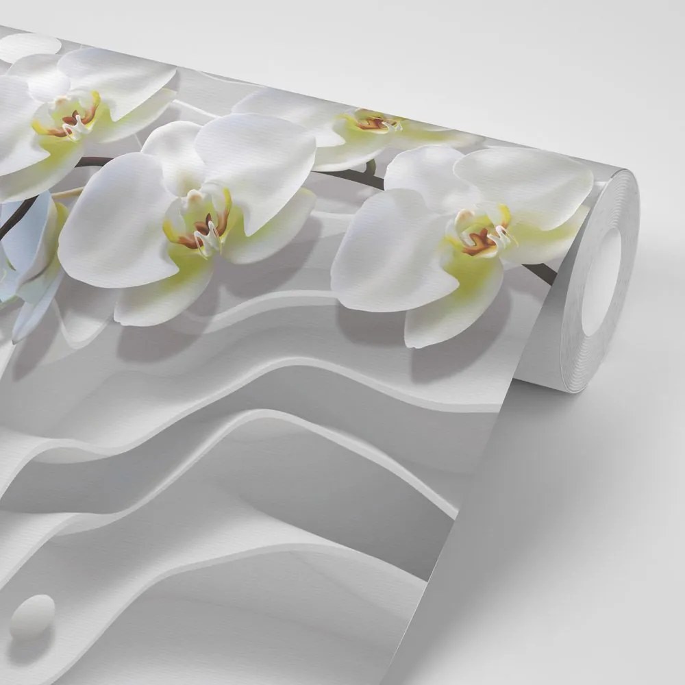 Carta da parati – Orchidea su sfondo astratto