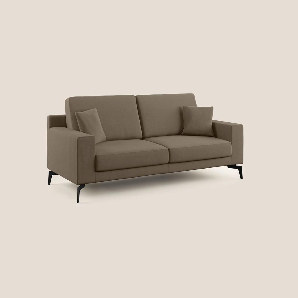 Prestige divano moderno in microfibra smacchiabile T11 marrone 206 cm