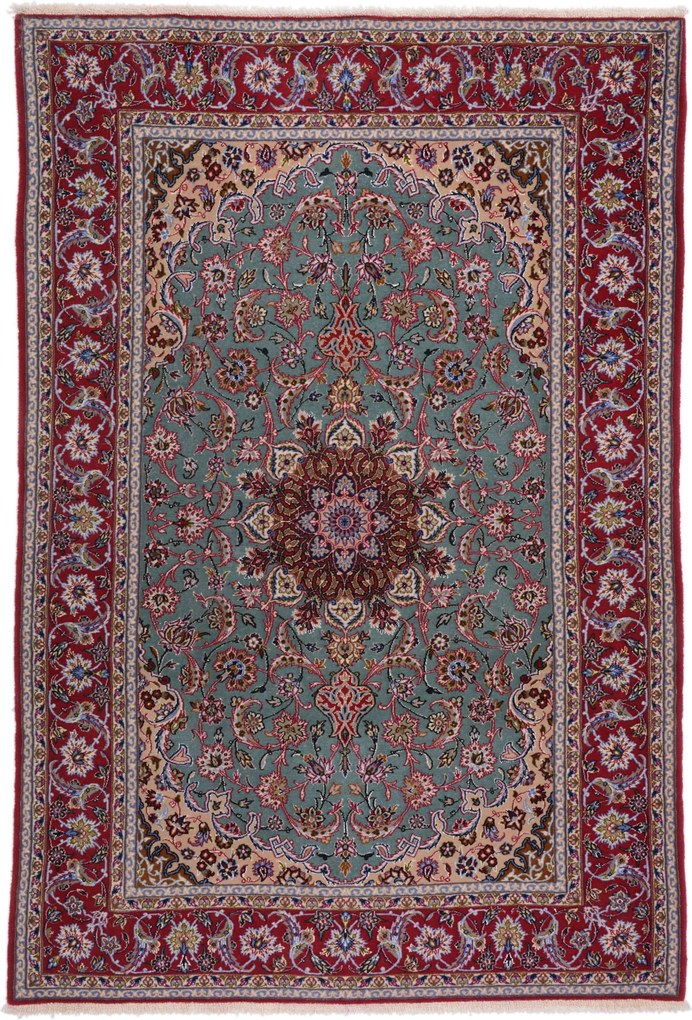 Isfahan Tappeto 110 x 160 (Iran) Annodato A Mano