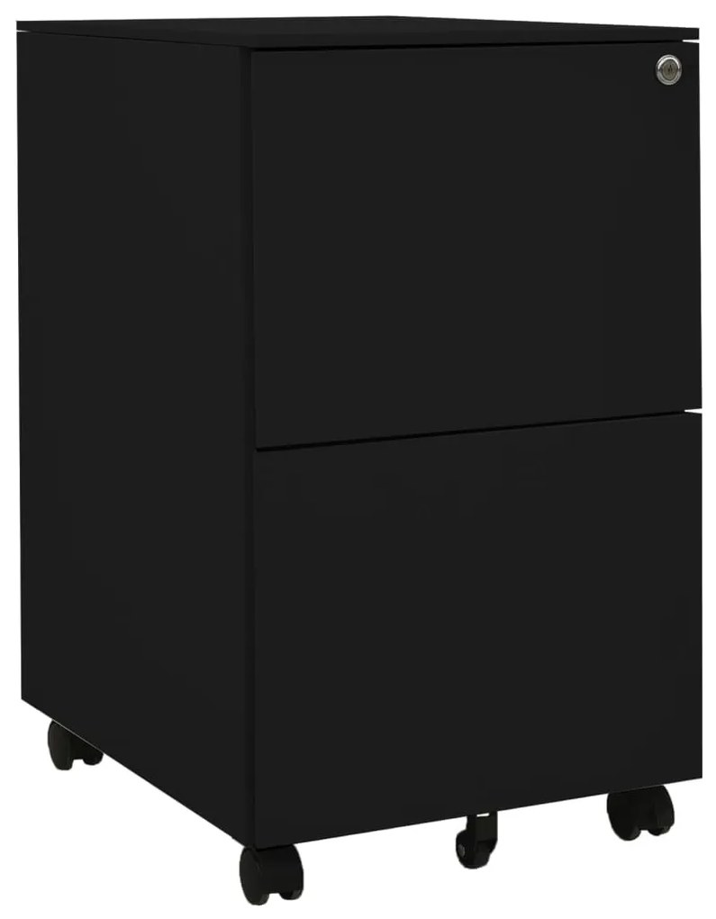 Schedario Mobile Nero 39x45x67 Cm İn Acciaio /