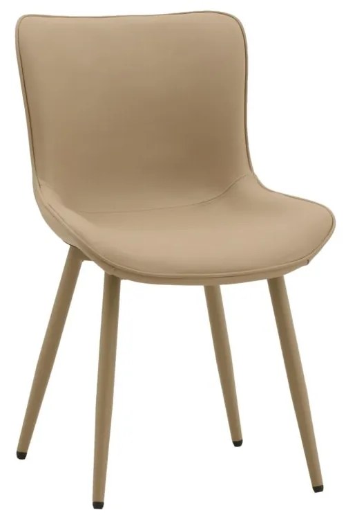 Set di sedie KUDI CHIN in similpelle beige e gambe in metallo beige