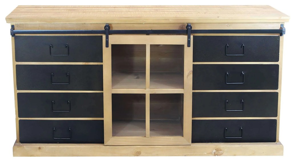 CALIN - madia industrial in acciaio e legno