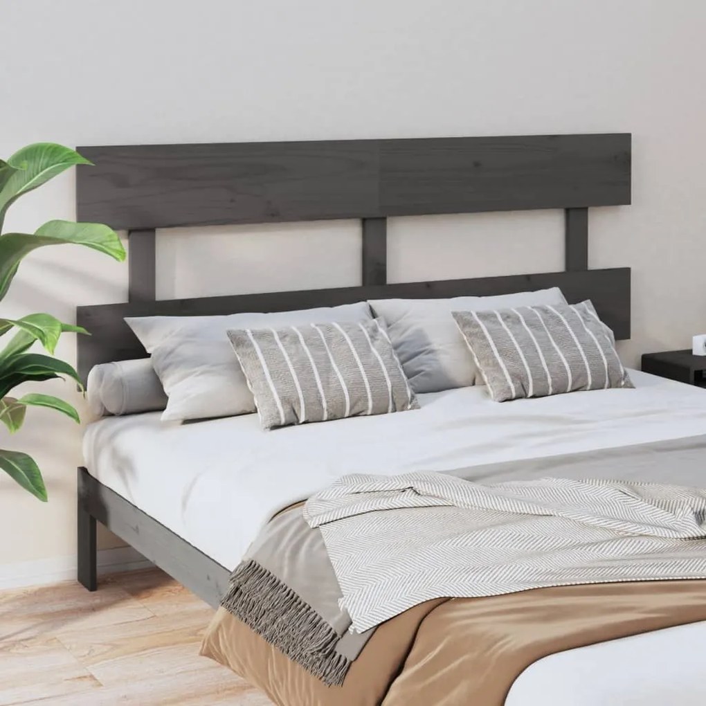 Testiera Per Letto Bianca 154x3x81 Cm Legno Massello Di Pino /