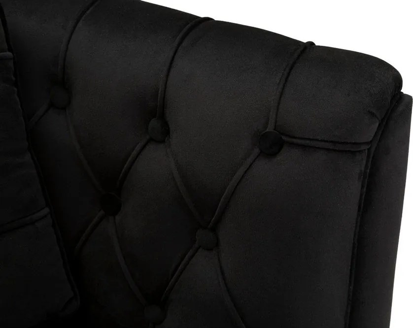 Divano nero con rivestimento in velluto 130 cm Budapest – Mauro Ferretti