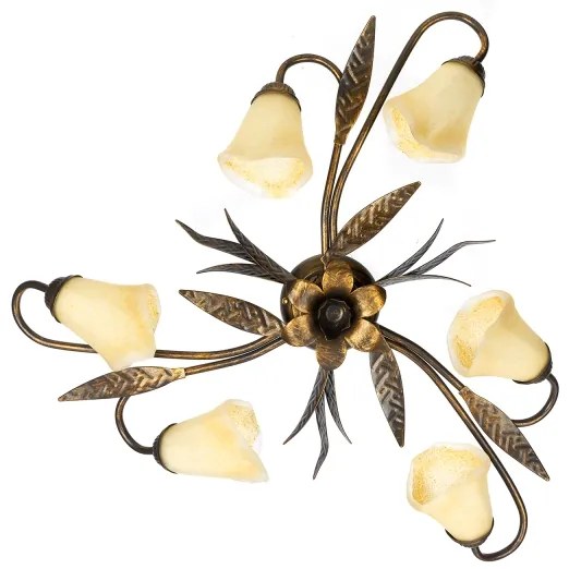 ONLI - Plafoniera ALGA 6xE14/6W/230V bronzo