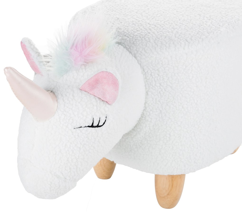 Pouf di tessuto bianco UNICORN Beliani