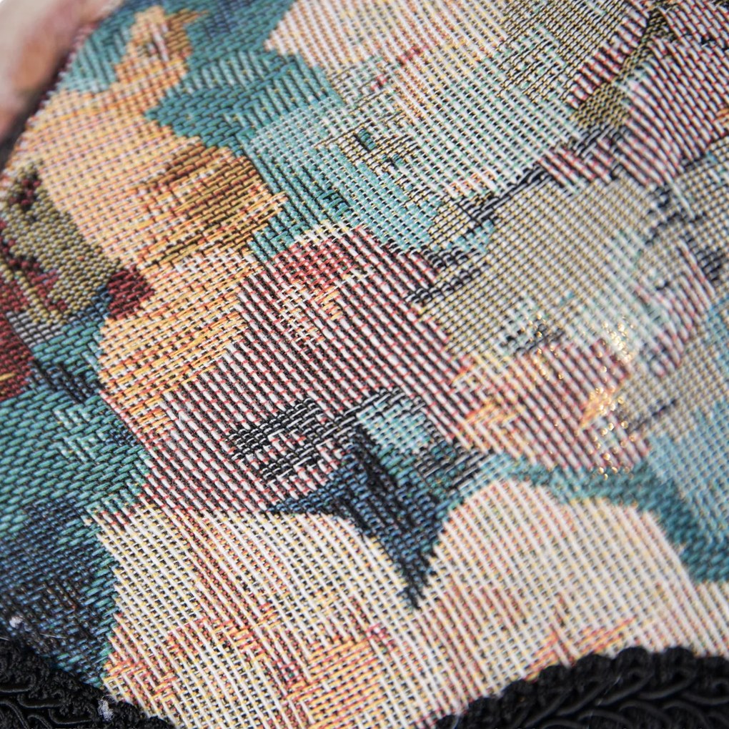 Lampada a sospensione nera con paralume floreale e interno bianco 31,5 cm 3 luci - Cava