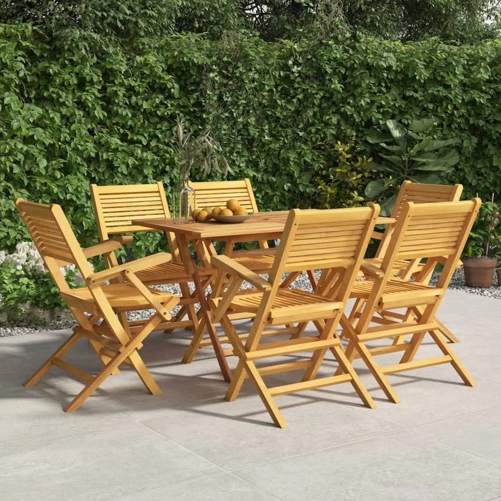 Sedie da giardino pieghevoli 6pz 55x62x90cm legno massello teak