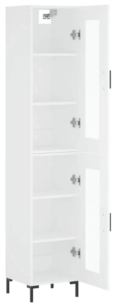 Credenza bianca 34,5x34x180 cm in legno multistrato