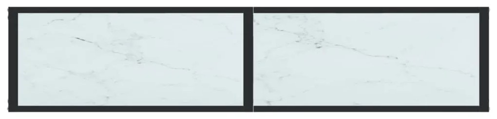 Tavolo consolle bianco marmo 160x35x75,5 cm in vetro temperato