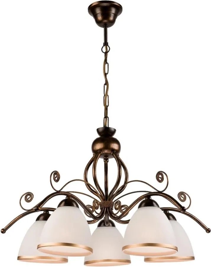 Lampadario a catena RETRO II 5xE27/60W/230V, nero patinato