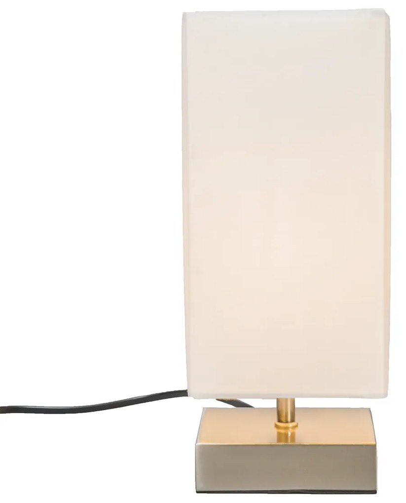Lampada da tavolo moderna bianca con base in acciaio - Milo