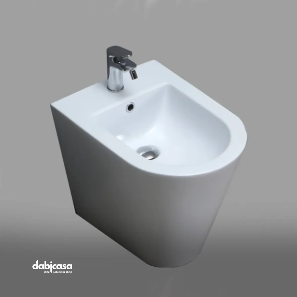 Azzurra Ceramica "Forma" Bidet Terra Filoparete Bianco Lucido