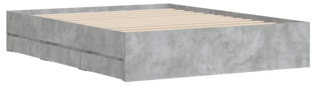 Giroletto cassetti grigio cemento 140x200 cm legno multistrato