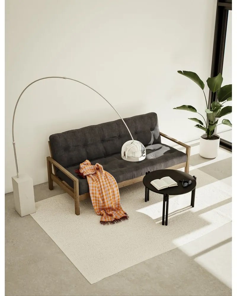 Tavolino rotondo nero in legno di pino ø 80 cm Sticks - Karup Design