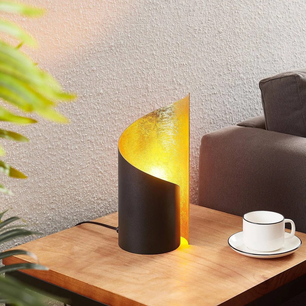 Lampada da tavolo Shanaya Lindby, Nero, Soggiorno / Sala da pranzo, Alluminio, Moderno, Lampada da tavolo