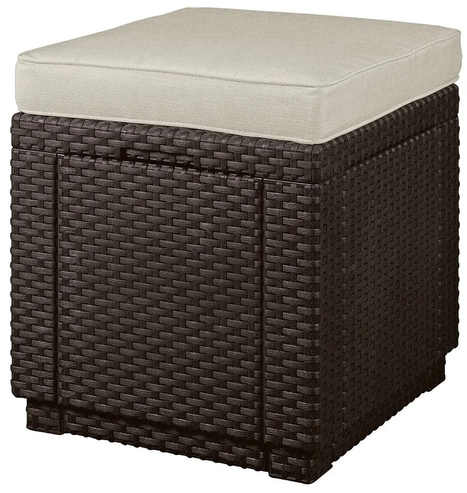 Sgabello da giardino marrone scuro Cube - Keter