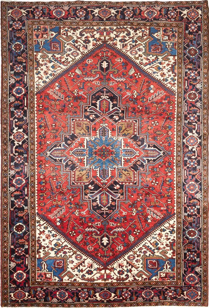 Heriz Tappeto 200 x 300 Rosso (Iran) Annodato A Mano