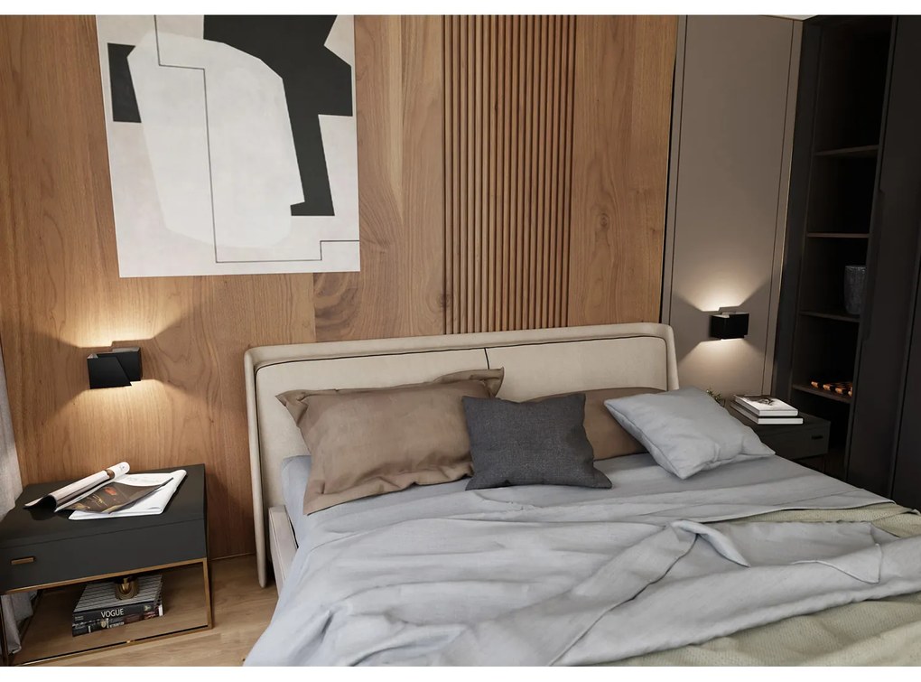 Applique Moderna 1 Luce Bjorn A Forma Geometrica In Acciaio Nero