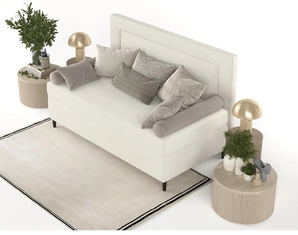 Letto singolo imbottito beige 80x200 cm Alba - Maison de Rêve