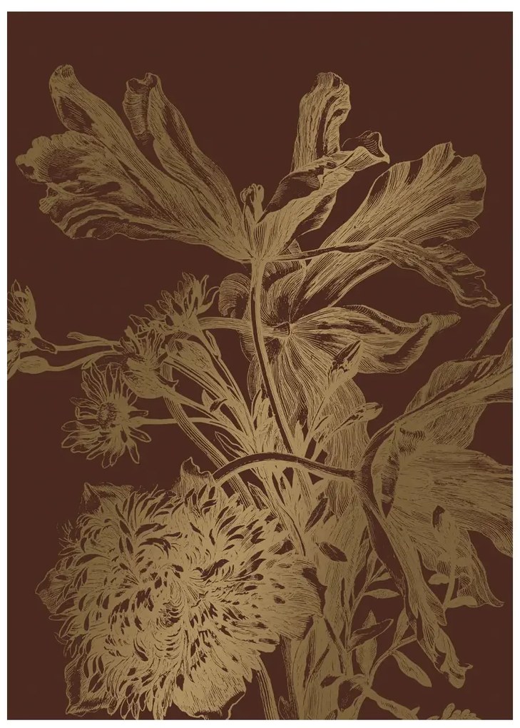 KEK Amsterdam Carta da parati panoramica Engraved Flowers Gold 5 - M