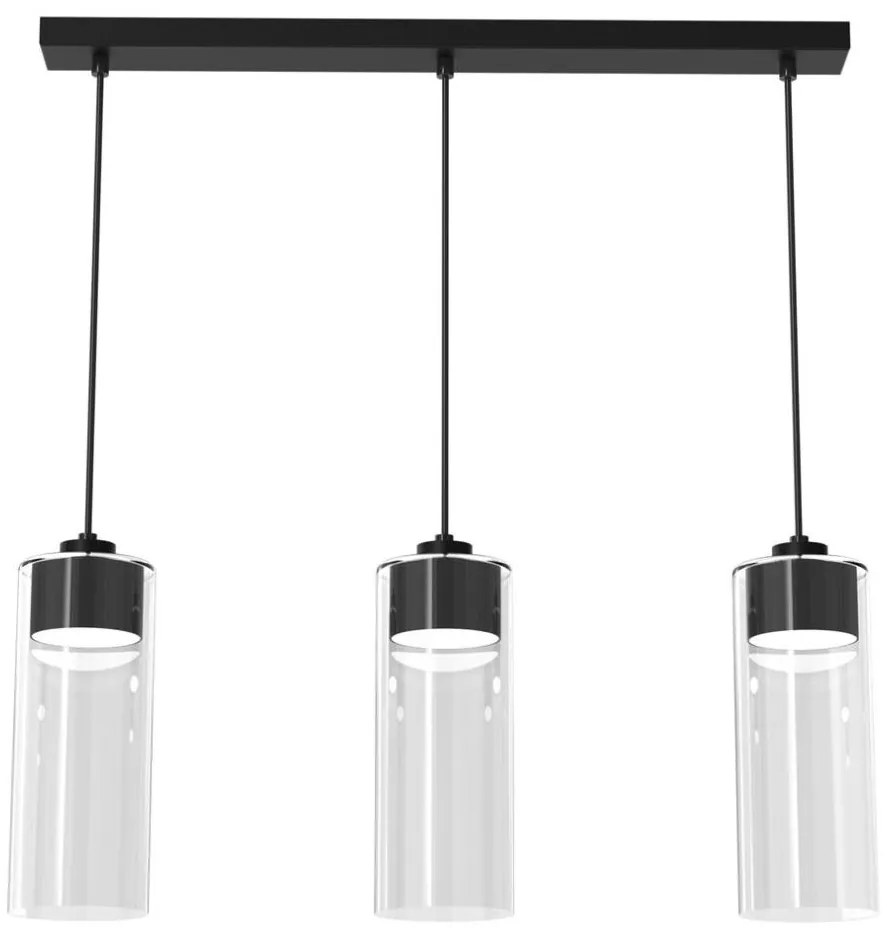 Lampadario a sospensione con filo CLARISSA 3xGX53/12W/230V nero