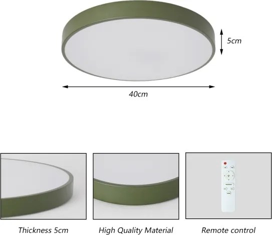 Brilagi - Plafoniera LED dimmerabile POOL LED/48W/230V 3000-6000K 40 cm verde + telecomando