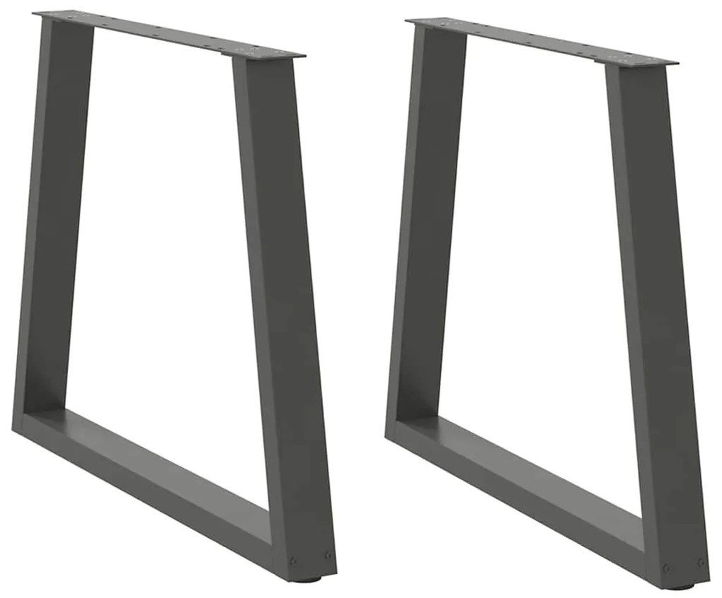 Gambe Tavolo Pranzo A V 2 Pz Antracite 70x(72-73,3)cm Acciaio /