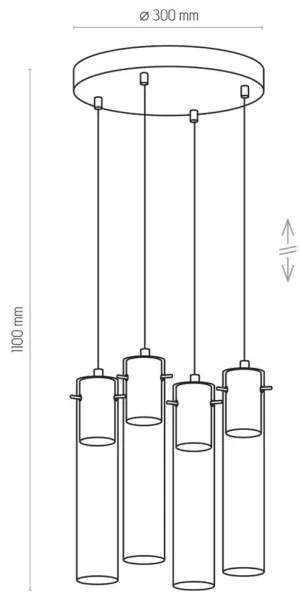 Lampadario su corda LOOK GRAPHITE 4xGU10/50W/230V