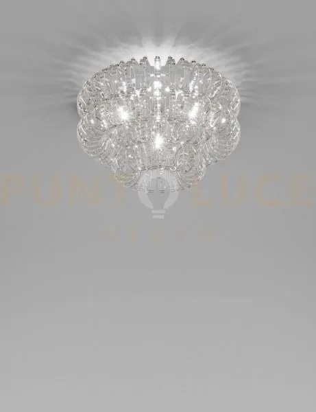 Ecos lampadario da soffitto 60a cristallo rigadin cromo lucido 3 lu...