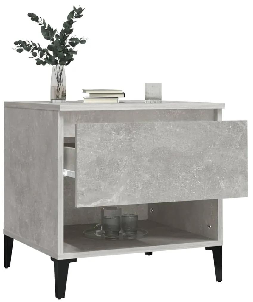 Tavolino grigio cemento 50x46x50 cm in legno multistrato