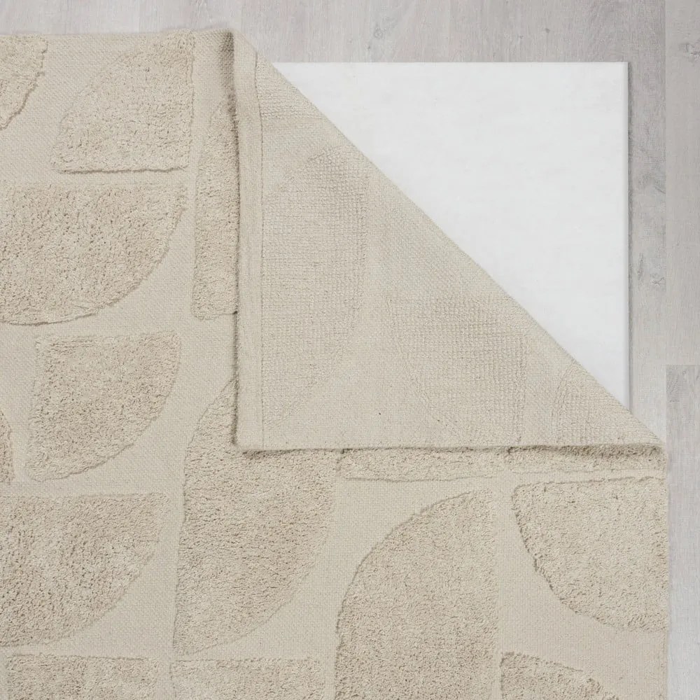 Tappeto in cotone intrecciato a mano color crema 120x170 cm Ada Arch Geo - Flair Rugs