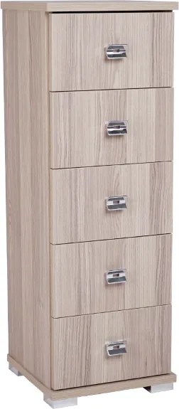 Cassettiera in legno con 5 cassetti 32x91h cm Larice Grigio