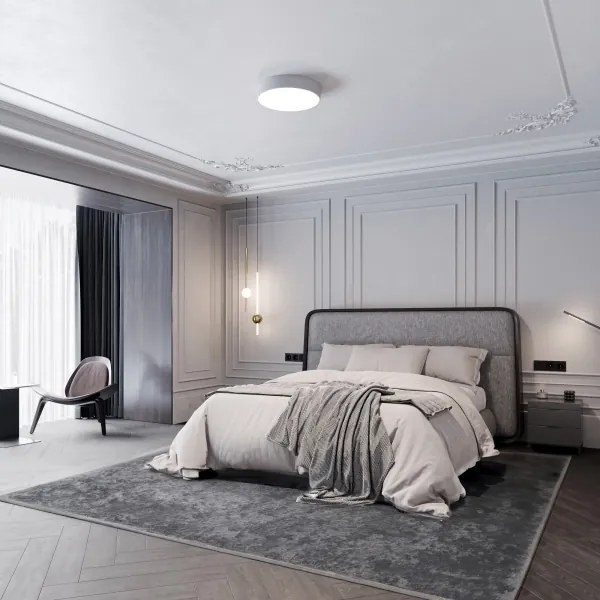 Brilagi - Plafoniera con sensore CLARE 3xE27/24W/230V diametro 40 cm grigio