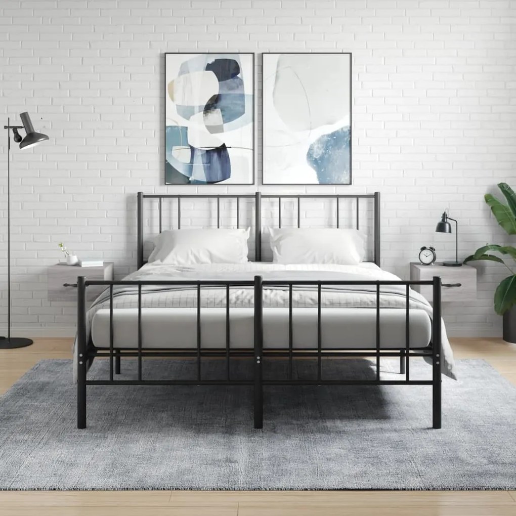 Comodini A Muro 2 Pz Grigio Sonoma 35x35x20 Cm /