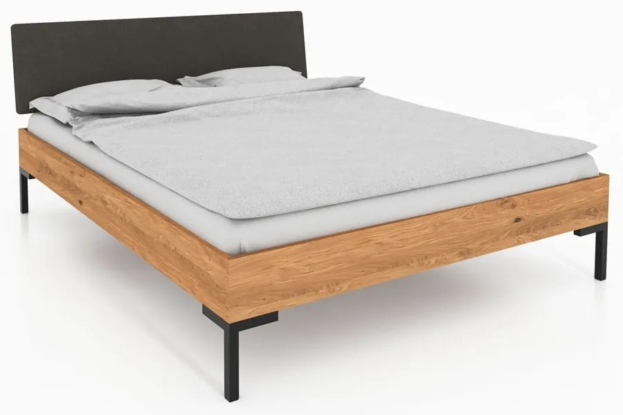 Letto matrimoniale in rovere con testiera imbottita 140x200 cm Abies 1 - The Beds