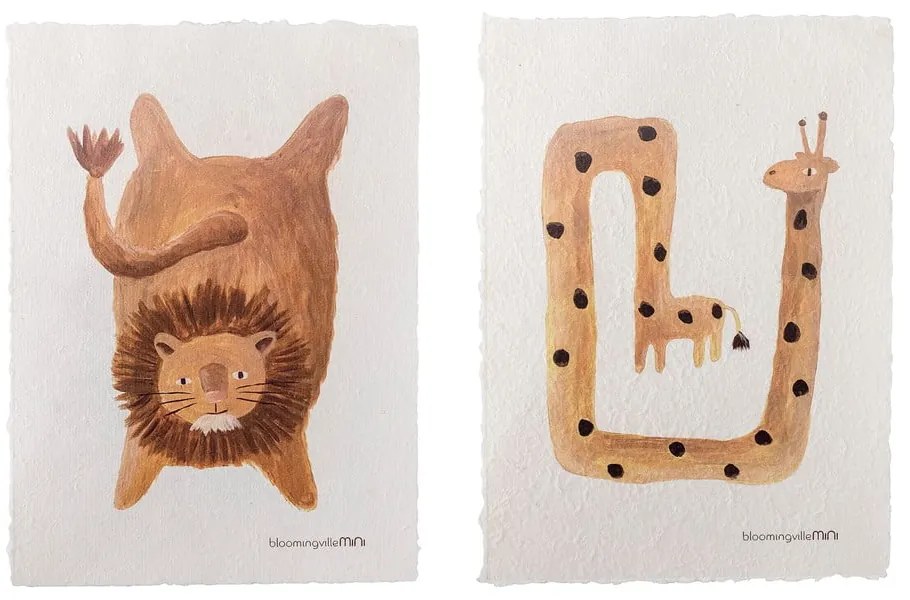Quadri per bambini in set da 2 25x35 cm Fritza - Bloomingville Mini