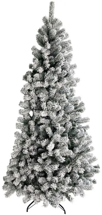 Albero di Natale artificiale innevato da parete bianco H 210 cm x Ø 126 cm
