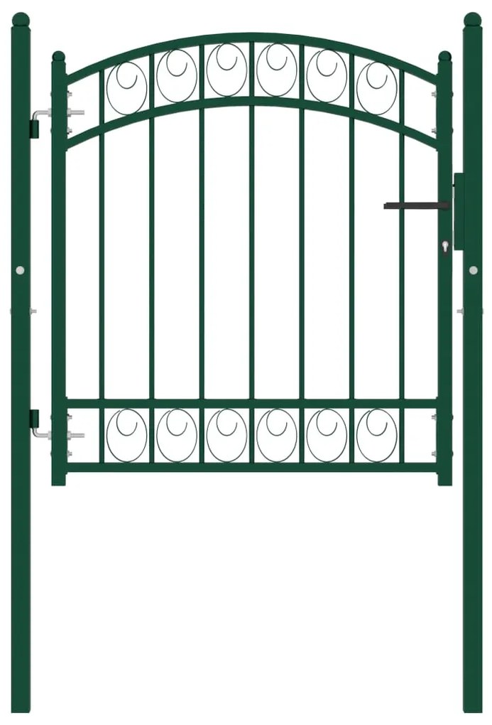 Cancello Per Recinzione Ad Arco İn Acciaio 100x100 Cm Verde /