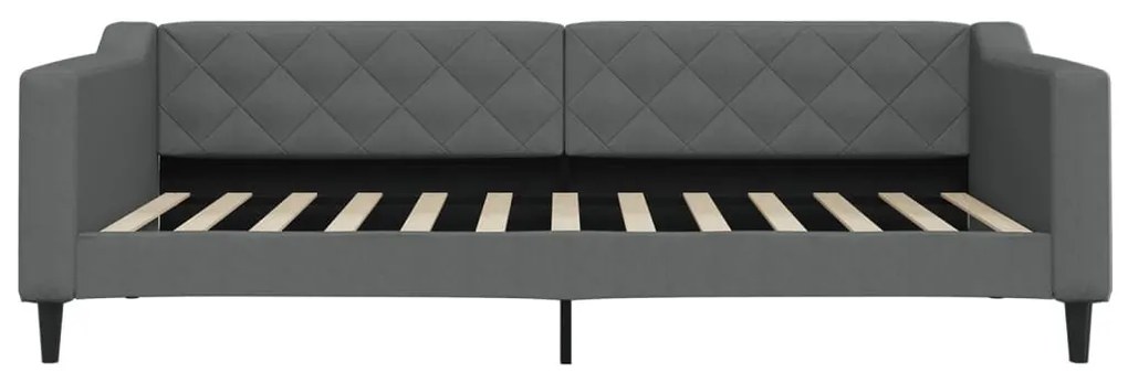 Divano letto estraibile cassetti grigio scuro 100x200cm tessuto