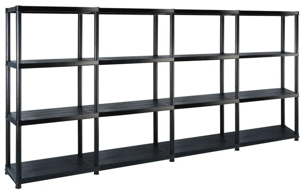 Scaffale A 4 Ripiani Nero 244x30,5x130 Cm İn Plastica /