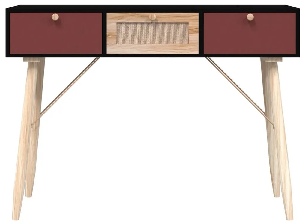 Tavolino consolle con cassetti 105x30x75 cm legno multistrato