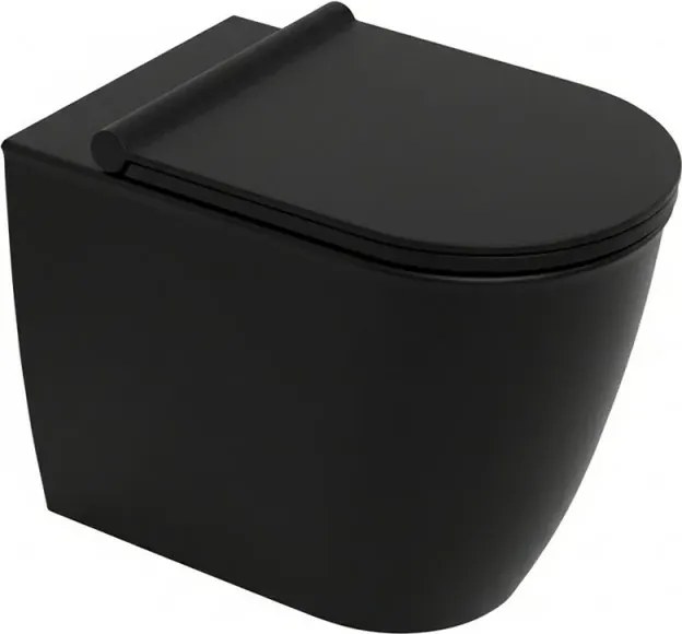 Vaso filomuro traslato nero opaco con sedile soft close di Ceramica Dolomite Mayka
