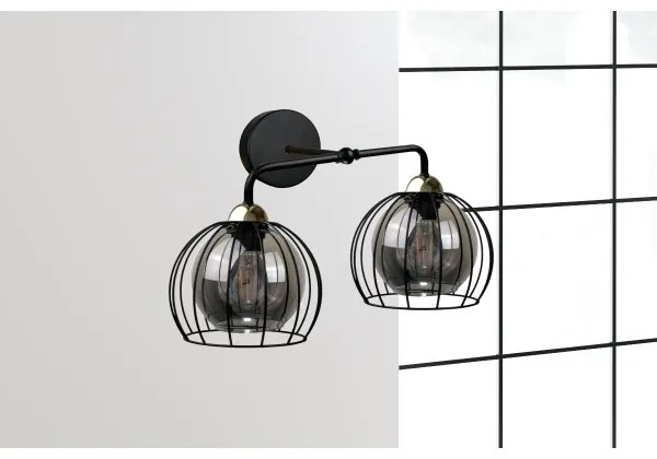 Applique SOLO BLACK 2xE27/60W/230V nero/oro